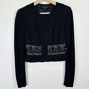 Marciano Twisted Belt Cropped Blazer  Hook Eye Blazer